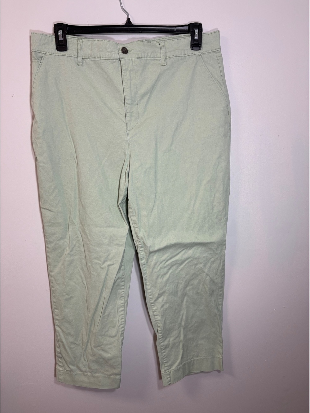 Gloria Vanderbilt High Rise Cropped Chino Pants Mint Green Size 18